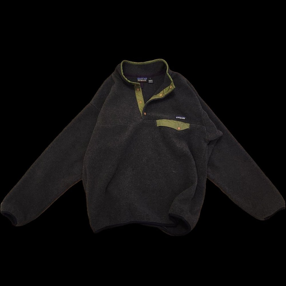Patagonia Synchilla Snap-T Fleece Large Men's Pullover Sweater Dark Grey